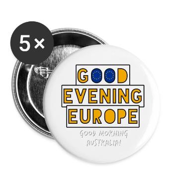 Europäischer Eurovision Song Contest - Buttons klein 25 mm (5er Pack) - Weiß - Vorne