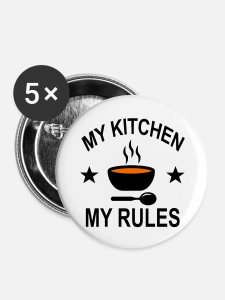 Küche - Buttons klein 25 mm (5er Pack) - Weiß