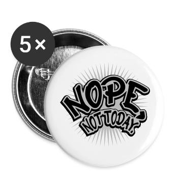 Comic Font Nope - Buttons small 1''/25 mm (5-pack) - white - Front