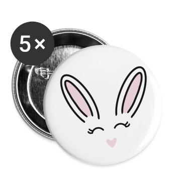 Süßes Häschen - Buttons klein 25 mm (5er Pack) - Weiß - Vorne