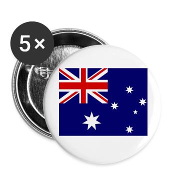 Australia Flag - Buttons small 1''/25 mm (5-pack) - white - Front