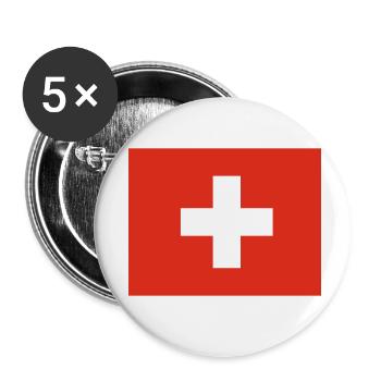 Schweiz - Buttons klein 25 mm (5er Pack) - Weiß - Vorne