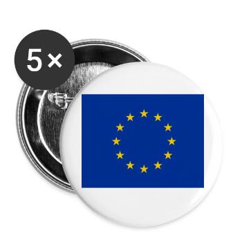 Flagge der Europäischen Union - Buttons klein 25 mm (5er Pack) - Weiß - Vorne