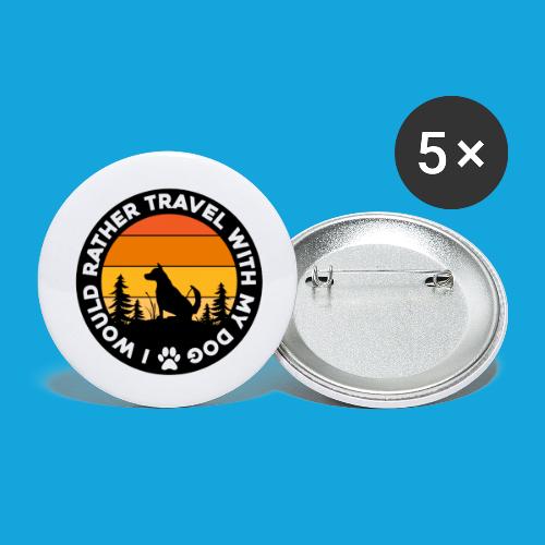 Travel with my dog - Buttons klein 25 mm (5er Pack)