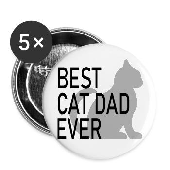 Chat Katze - Lot de 5 petits badges (25 mm) - blanc - Devant