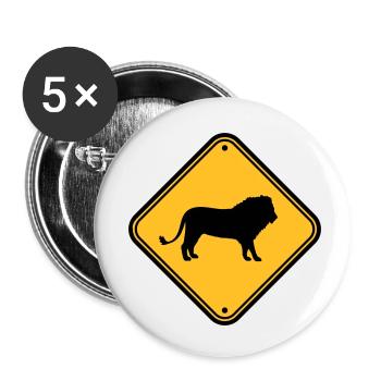 Méfiez-vous du bouclier du lion - Lot de 5 petits badges (25 mm) - blanc - Devant