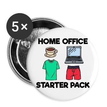 Laptop Kaffee Job Home Office Statement Wfh - Buttons klein 25 mm (5er Pack) - Weiß - Vorne