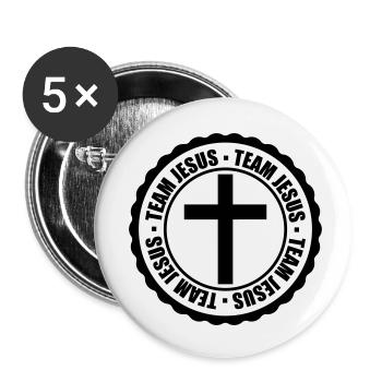 Stamp Team Jésus - Lot de 5 petits badges (25 mm) - blanc - Devant