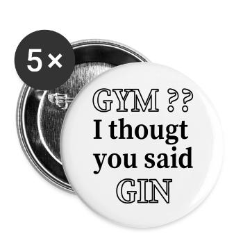 Gym vs. Gin - funny, funny - Buttons small 1''/25 mm (5-pack) - white - Front