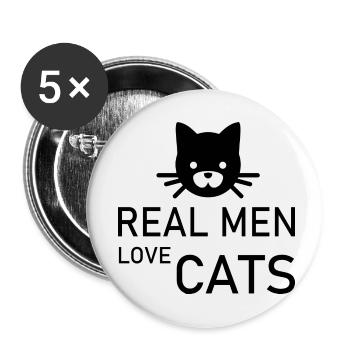 Chat Katze - Lot de 5 petits badges (25 mm) - blanc - Devant
