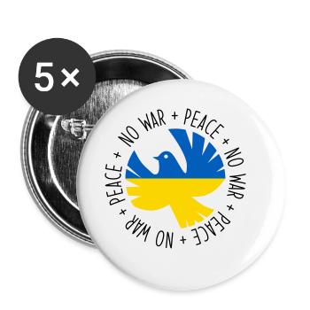 Pas de guerre - kein Krieg - Lot de 5 petits badges (25 mm) - blanc - Devant