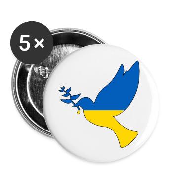 frieden für ukraine - Buttons klein 25 mm (5er Pack) - Weiß - Vorne