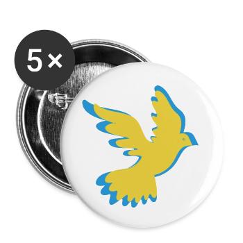 Ukraine Friedenstaube - Buttons klein 25 mm (5er Pack) - Weiß - Vorne