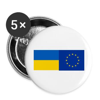 Ukraine - Buttons klein 25 mm (5er Pack) - Weiß - Vorne