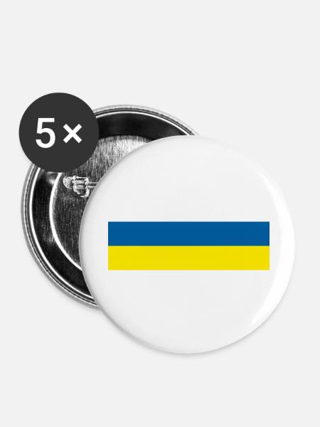 Stop Putin - Buttons klein 25 mm (5er Pack) - Weiß