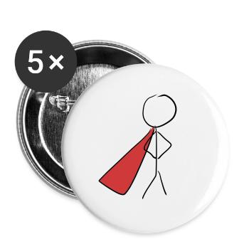 hero superhero - Buttons small 1''/25 mm (5-pack) - white - Front