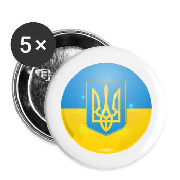 Ukraine - Buttons klein 25 mm (5er Pack) - Weiß - Vorne