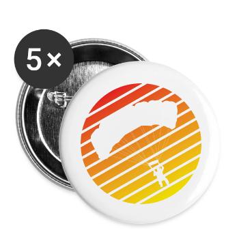 Paragleiter Retro Paragliding Fallschirmspringen - Buttons klein 25 mm (5er Pack) - Weiß - Vorne