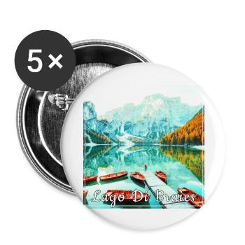 Lago di braies,Lake Braies,Lake Braies,Lake,Landscape,Mountain - Buttons small 1''/25 mm (5-pack) - white - Front