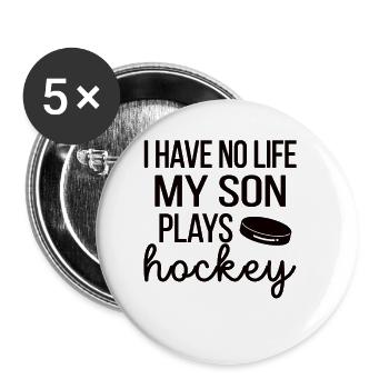 Hockey sur glace Maman Fière Mère Joueuse de Hockey sur Glace Maman - Lot de 5 petits badges (25 mm) - blanc - Devant