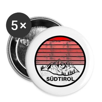 BEAUTIFUL LOGO OF THE MOUNTAINS AND SOUTH TYROL - Buttons small 1''/25 mm (5-pack) - white - Front