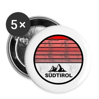 BEAUTIFUL LOGO OF THE MOUNTAINS AND SOUTH TYROL - Buttons small 1''/25 mm (5-pack) - white - Front