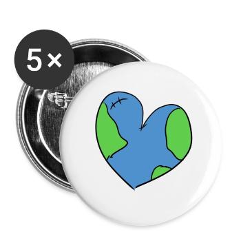 klimawandel herz klimaschutz klima erde - Buttons klein 25 mm (5er Pack) - Weiß - Vorne