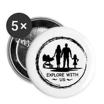 Explore with us 4 [Family Team] - Buttons small 1''/25 mm (5-pack) - white - Front