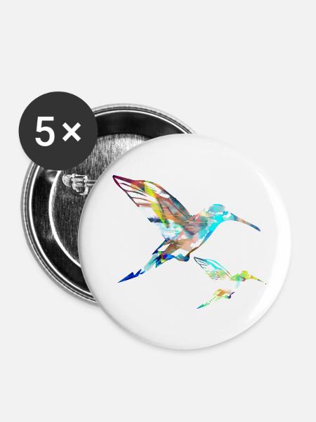 kolibri, graffiti ,malerei, vogel,malerei, - Buttons klein 25 mm (5er Pack) - Weiß