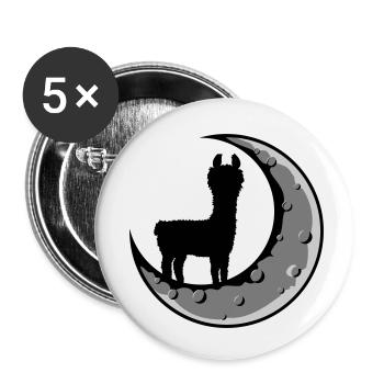 Moon Lama Silhouette - Buttons small 1''/25 mm (5-pack) - white - Front