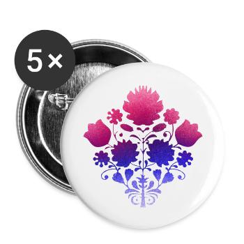 flowers,,floral, graffiti,painting, bouquet of flowers, - Buttons small 1''/25 mm (5-pack) - white - Front