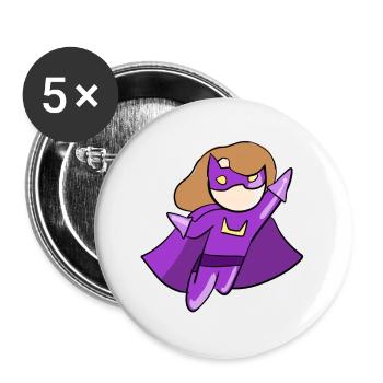 woman superheroine evil villain heroine heroine - Buttons small 1''/25 mm (5-pack) - white - Front