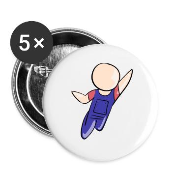 artisans artisans ouvriers de la construction - Lot de 5 petits badges (25 mm) - blanc - Devant