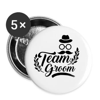 Équipe Groom - Lot de 5 petits badges (25 mm) - blanc - Devant