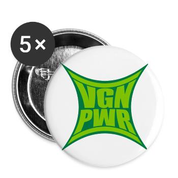 Conception VGN PWR - Lot de 5 petits badges (25 mm) - blanc - Devant