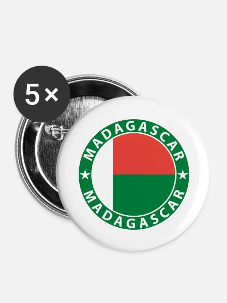 Madagaskar - Buttons klein 25 mm (5er Pack) - Weiß