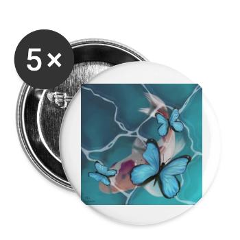 Koi fish in the water. - Buttons small 1''/25 mm (5-pack) - white - Front