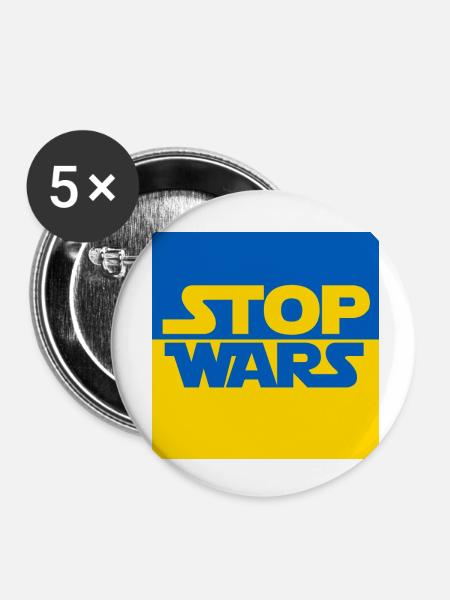 Ukraine - Buttons klein 25 mm (5er Pack) - Weiß