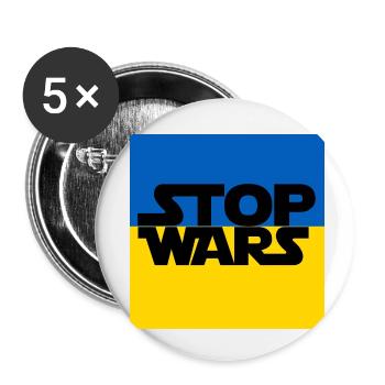 Ukraine - Buttons klein 25 mm (5er Pack) - Weiß - Vorne