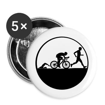 Sport Moon Triathlon - Buttons small 1''/25 mm (5-pack) - white - Front