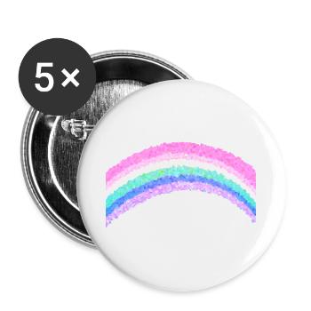regenbogen symbol farben pink - Buttons klein 25 mm (5er Pack) - Weiß - Vorne