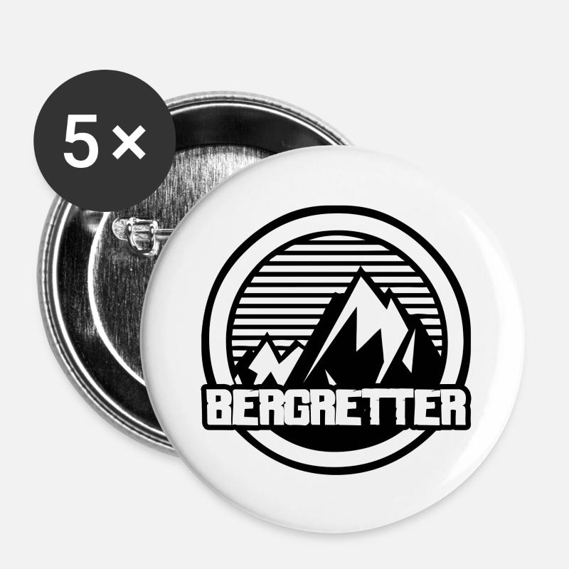 Bergsteiger - Bergretter - Bergrettung - Wanderung - Buttons klein 25 mm (5er Pack) - Weiß