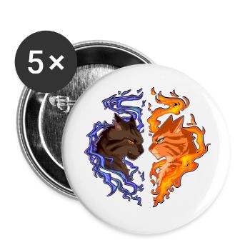 Firestar Fire Star TigerStar Tiger Star Cats - Buttons small 1''/25 mm (5-pack) - white - Front