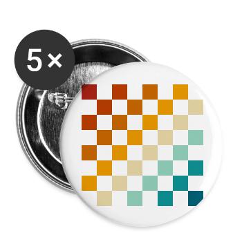 Échiquier rétro - Lot de 5 petits badges (25 mm) - blanc - Devant