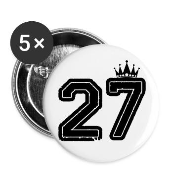 27 - Lot de 5 petits badges (25 mm) - blanc - Devant