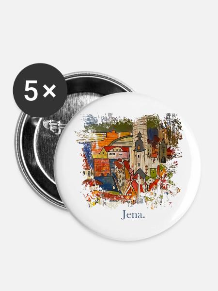 Jena handgemalter Splash - Buttons klein 25 mm (5er Pack) - Weiß