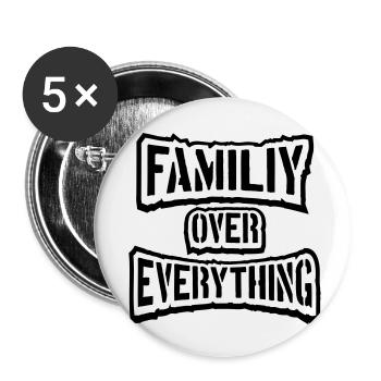 Familiy Over Everything - Buttons klein 25 mm (5er Pack) - Weiß - Vorne