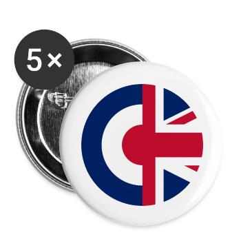 British Mods - Buttons small 1''/25 mm (5-pack) - white - Front