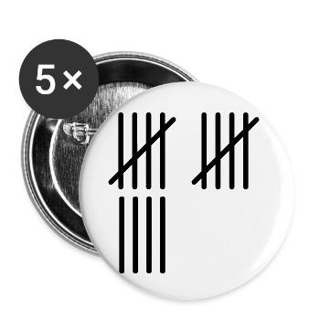 14 Rayures - Lot de 5 petits badges (25 mm) - blanc - Devant