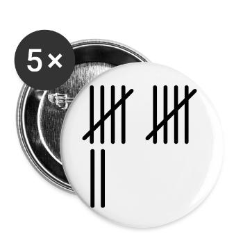 12 Rayures - Lot de 5 petits badges (25 mm) - blanc - Devant